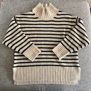 A New Day Women's Striped Sweater with funnel neck, M